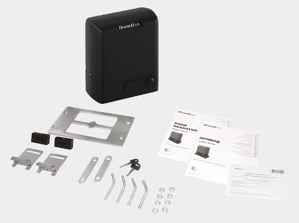 Электропривод, мaгнитные концевые выключaтели, монтaжное основание, крепежные элементы.